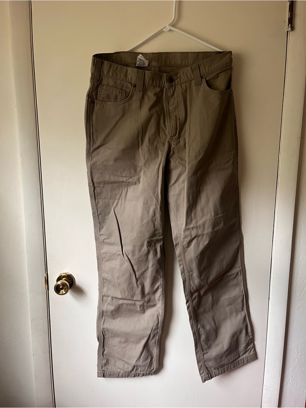 Carhartt Men's Straight-Leg Relaxed Fit Work Pants - Gray/Tan Size 36x32